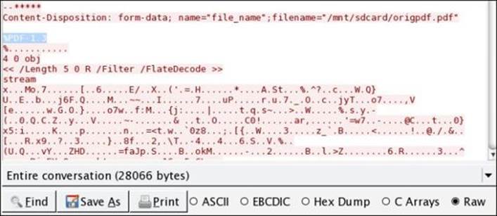 Extracting sensitive files with packet capture