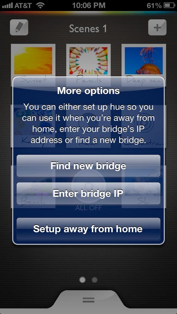 Options available when user taps More
