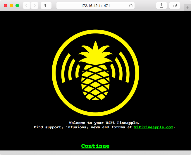 The Setup screen