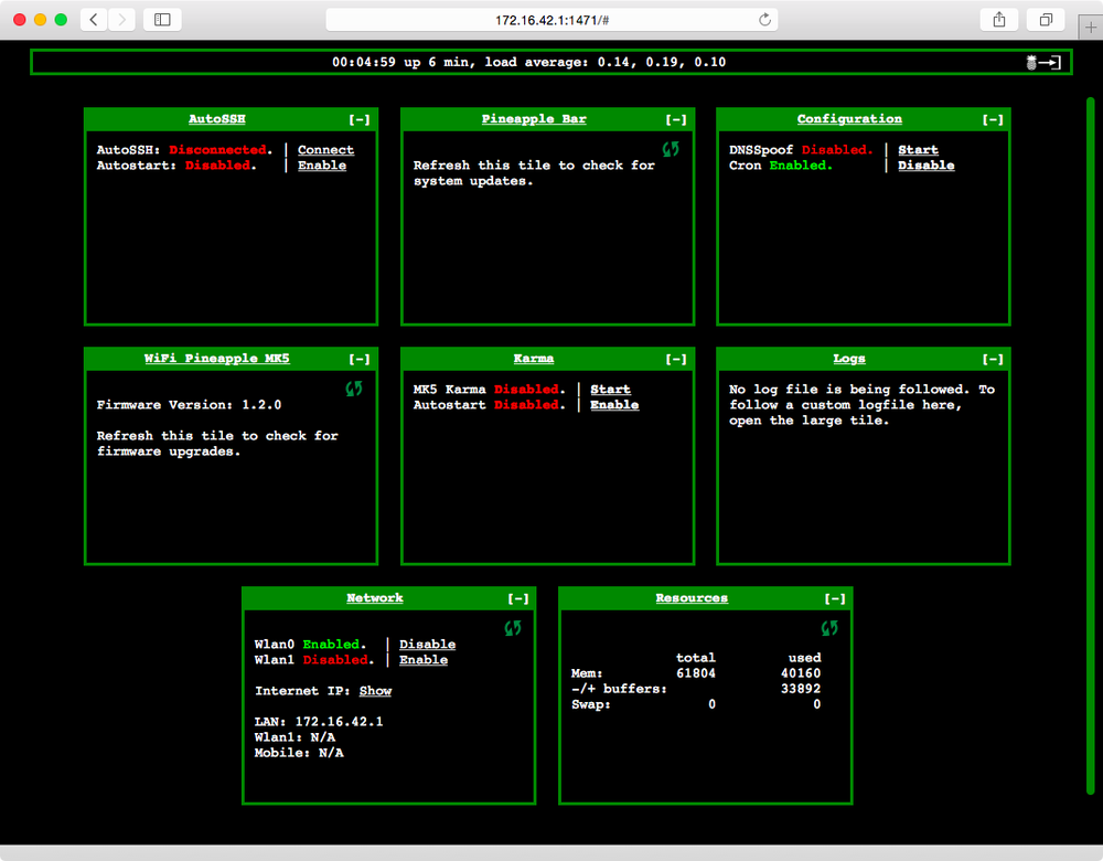 Main section upon login