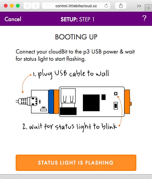 Booting up the cloudBit