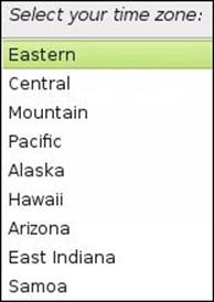 Step 5 &ndash; configuring the server's time zone