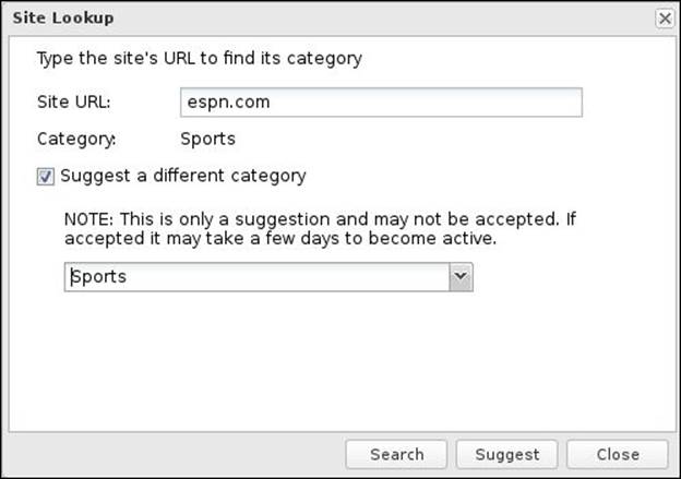 Category-based website blocking