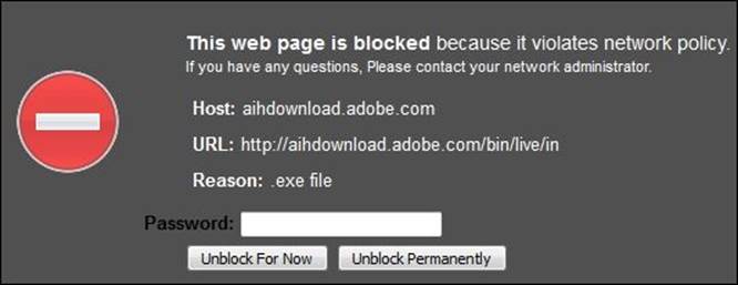 Testing the functionality of Web Filter