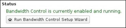 Bandwidth Control setup wizard