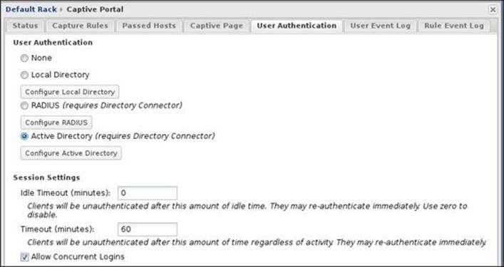 Setting the user authentication method