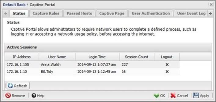 Reviewing Captive Portal events