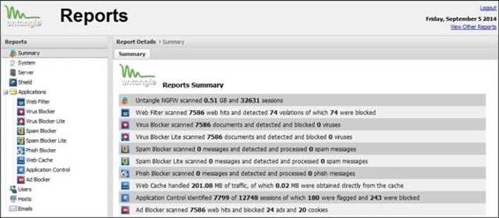 Viewing Untangle's Reports