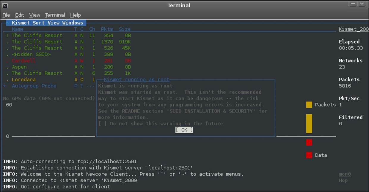 Using Kismet for access point discovery