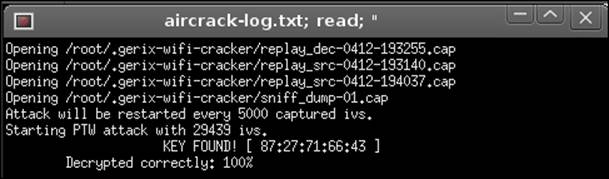 Performing an attack using WEP and ChopChop