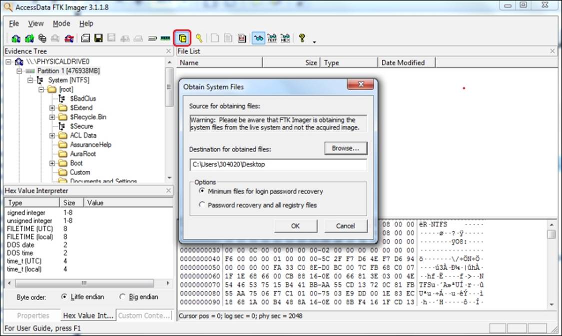 Obtaining the protected files