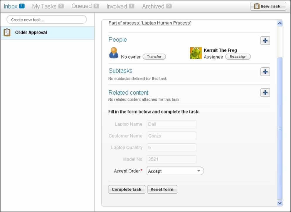 Time for action – working with user tasks