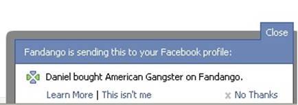 The small Beacon opt-in message that would appear in the lower corner of the screen (from MoveOn.org)