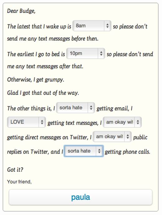 Budge&rsquo;s setting screen for To Do Reminders uses clear copy and choices to make what could have been a boring form interesting. (Courtesy Paula Te and Little Big Details.)