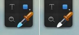 Pixelmator&rsquo;s eyedropper tool shows you the color you&rsquo;ve chosen inside the pipette. (Courtesy Little Big Details.)
