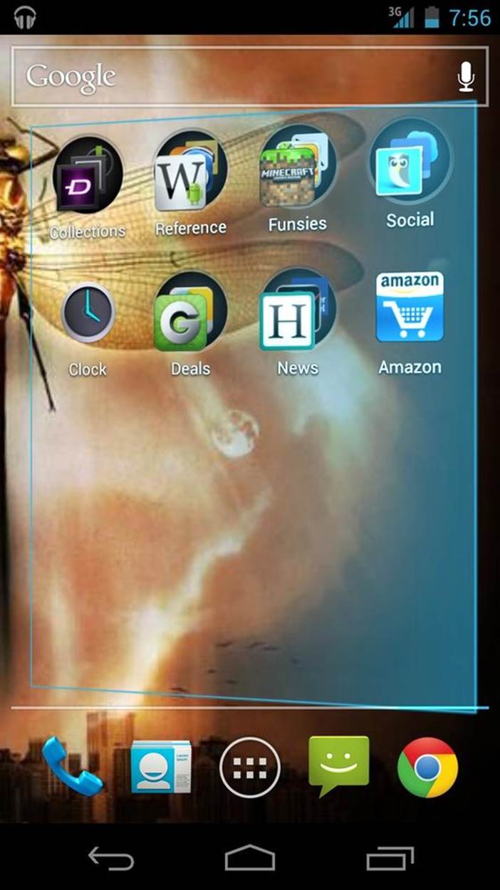 In Android (Ice Cream Sandwich versions), the screen skews if you try to scroll past where there are items. (Courtesy Tony Mooch and Little Big Details.)